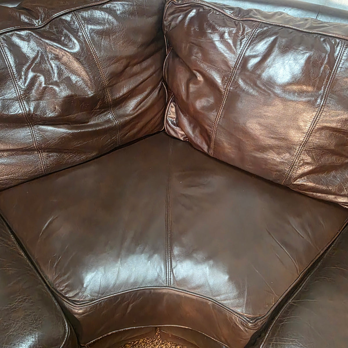 Bernhardt Top‑Grain Leather 2pc Sectional Sofa