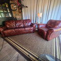 Flexsteel Latitudes Brown Leather Sofa & Chair Set
