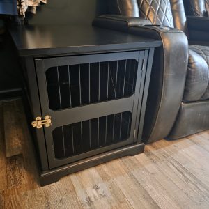 Modern Black Wood Dog Crate End Table – 36" x 22" x 24"