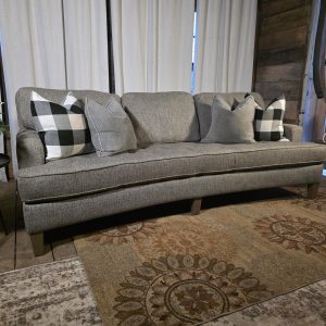 Havertys Gray Curved Conversation Sofa