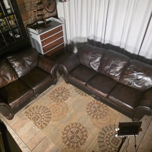 Custom Ashley Leather Sofa & Loveseat (2pc) Set - FULLY RESTORED