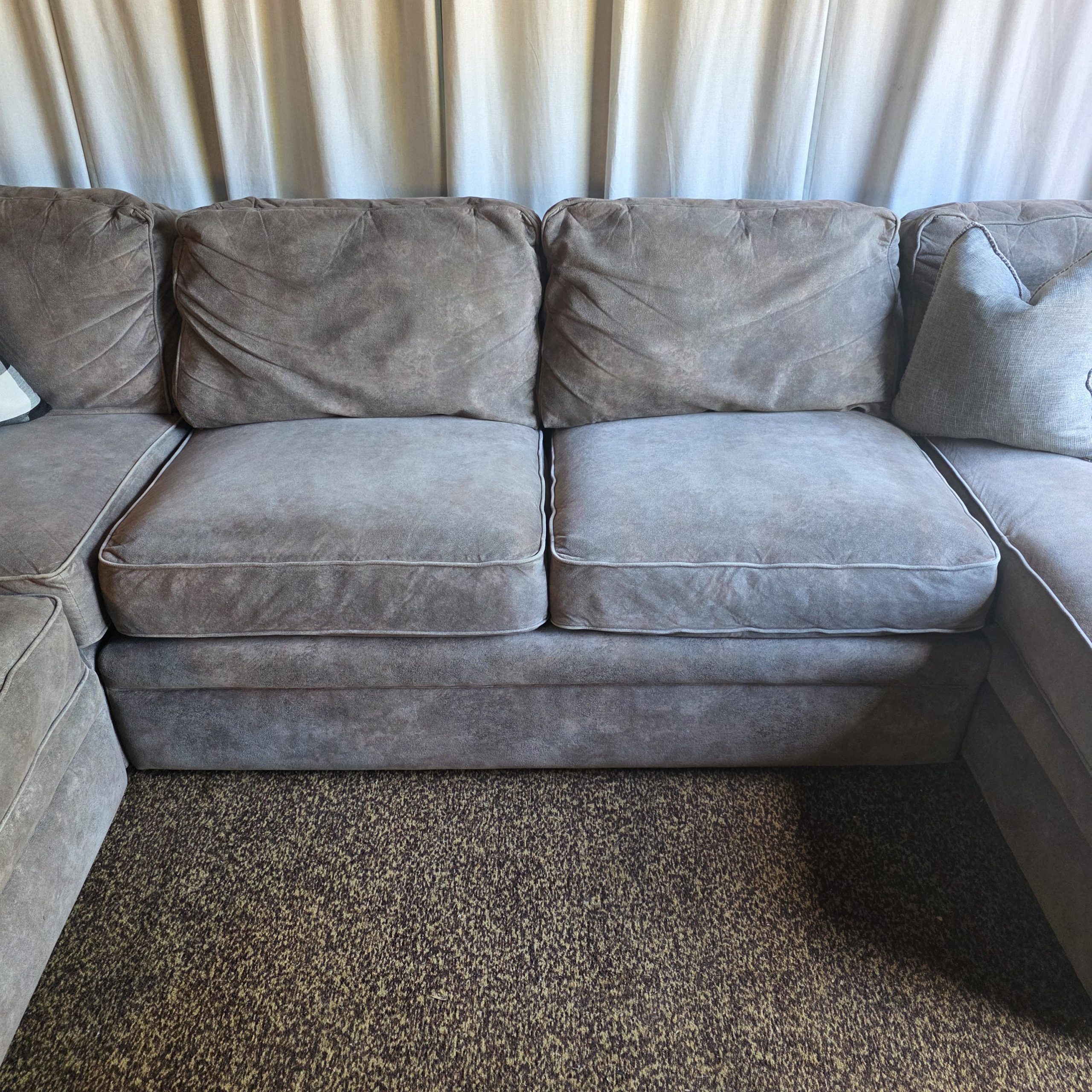 4‑Pc Microsuede Sectional Sofa w/ Chaise – Like New - Image 4