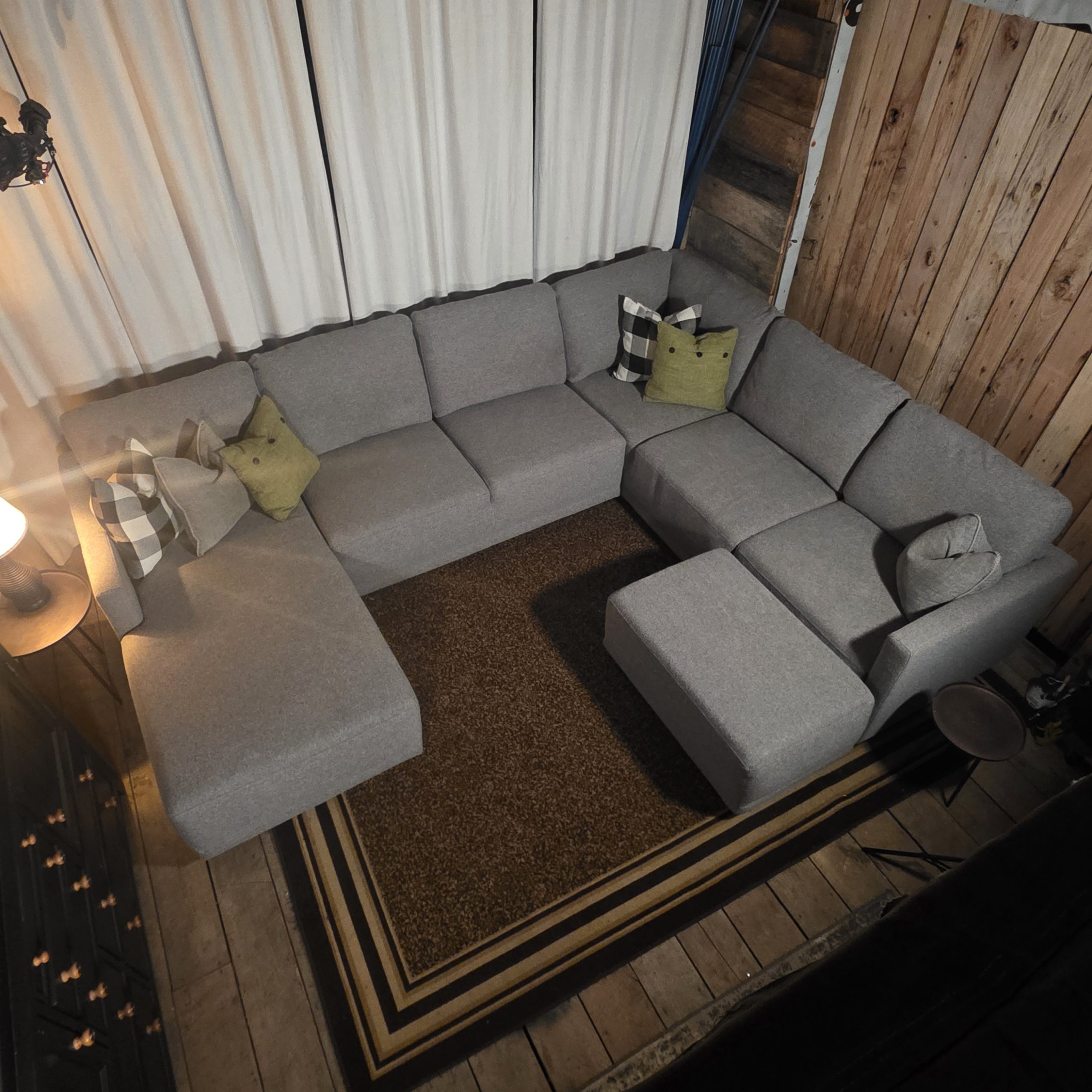 Huge Thomasville Modular Gray Sectional Sofa w/ Chaise & Ottoman - Image 2