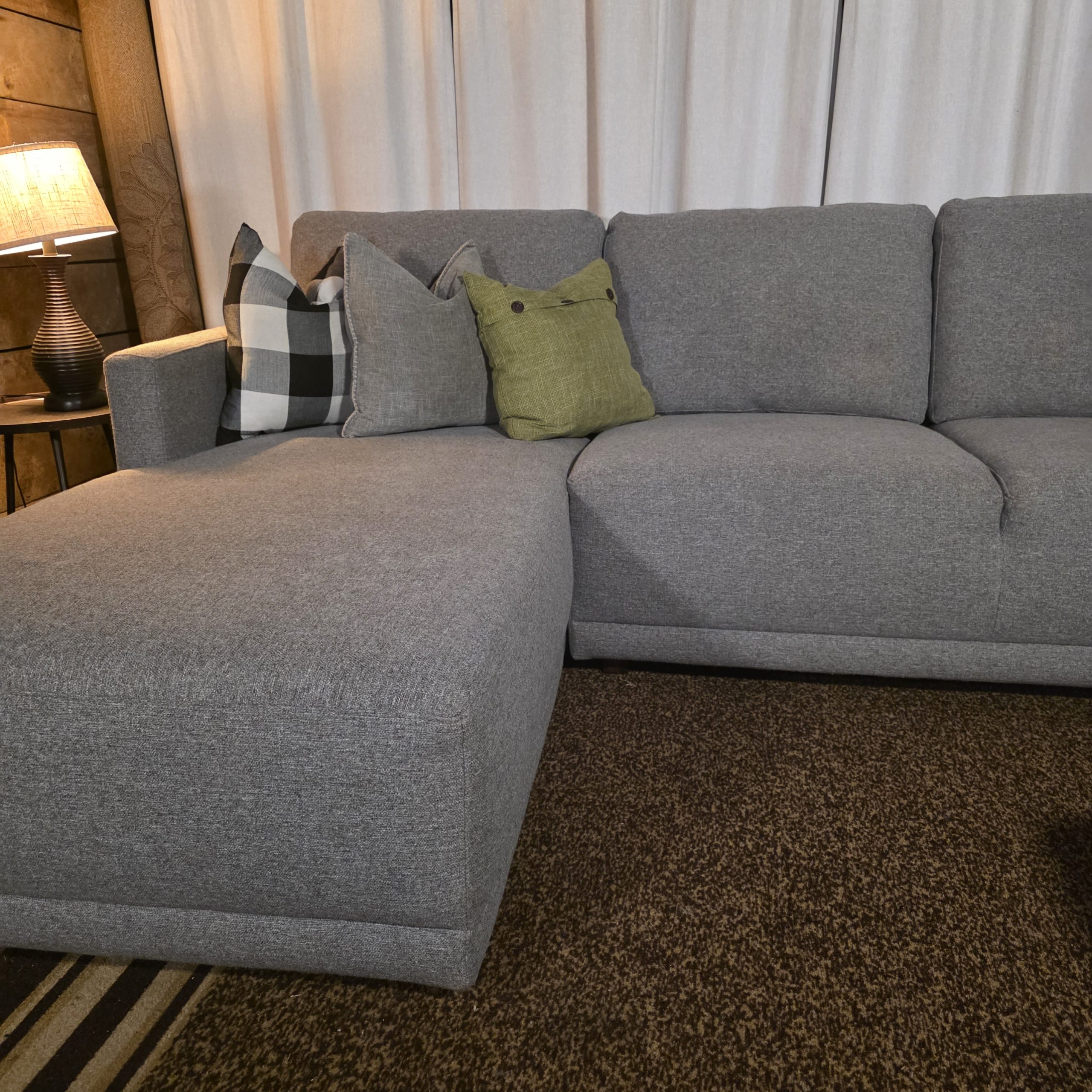Huge Thomasville Modular Gray Sectional Sofa w/ Chaise & Ottoman - Image 4