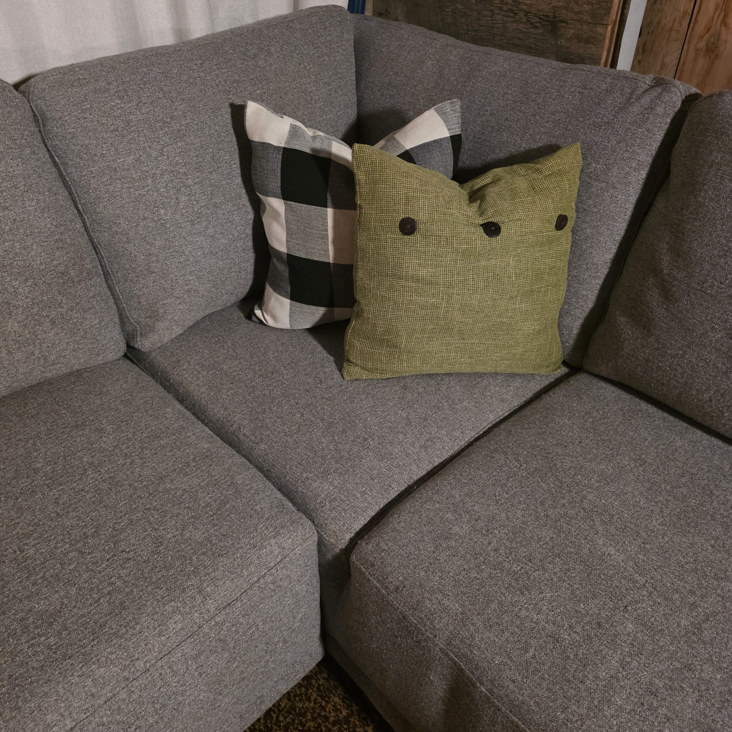 Huge Thomasville Modular Gray Sectional Sofa w/ Chaise & Ottoman - Image 5