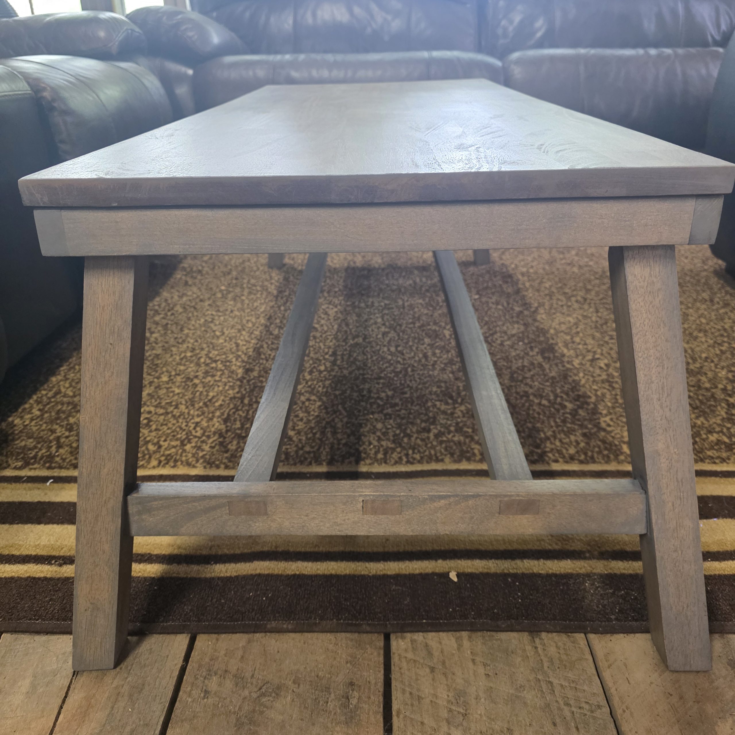 Solid Wood Grey Stain Coffee Table – Satin Finish - Image 2