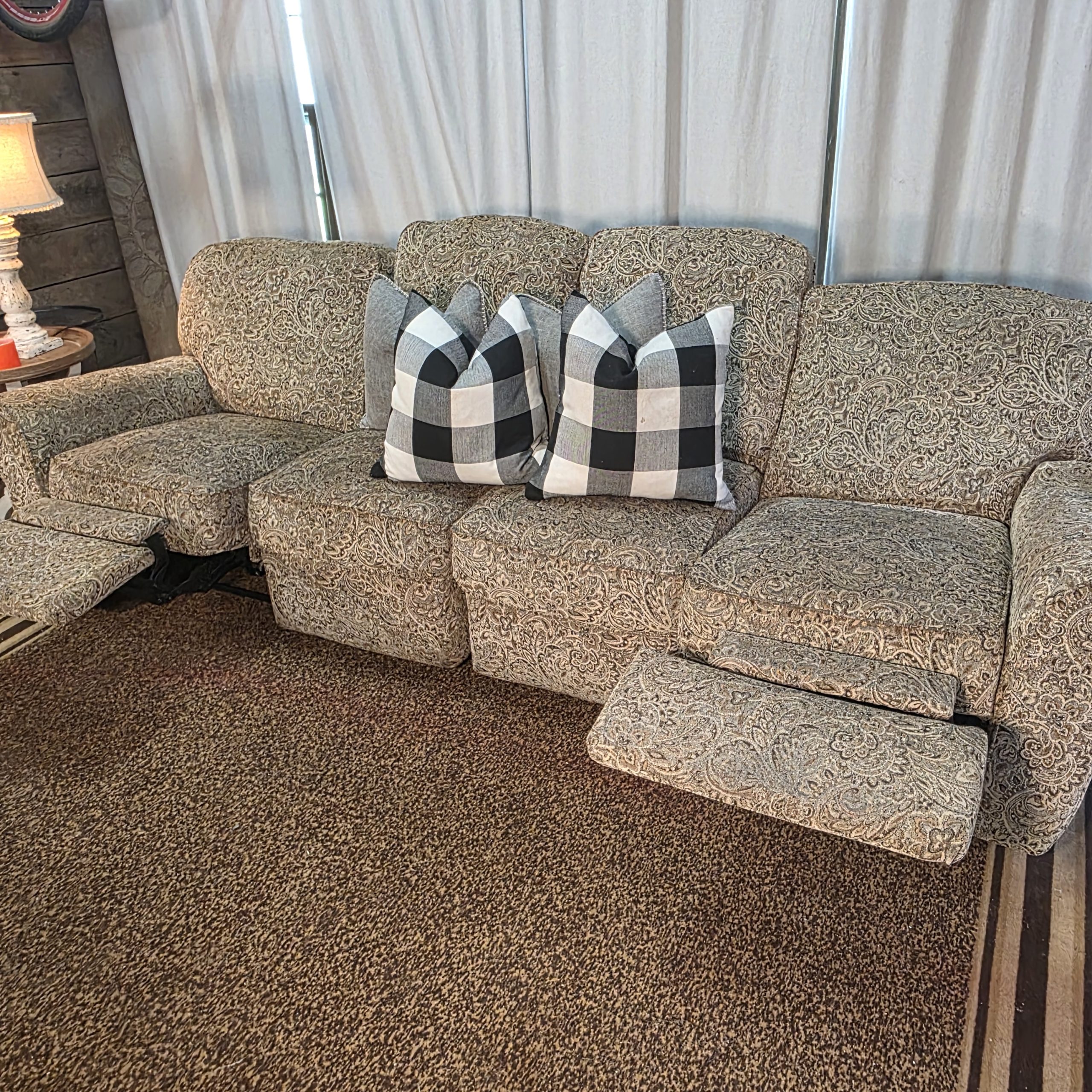 Lane Paisley Print Manual Reclining 4-Seater Sofa - Image 4