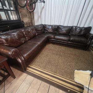 Bernhardt Top‑Grain Leather 2pc Sectional Sofa